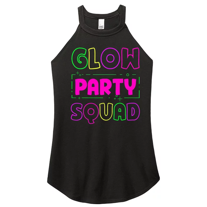 Glow Party Squad Neon Lights Party Lover Women’s Perfect Tri Rocker Tank