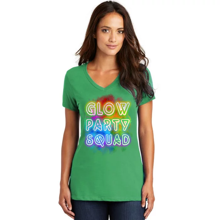 Glow Party Squad Women's V-Neck T-Shirt