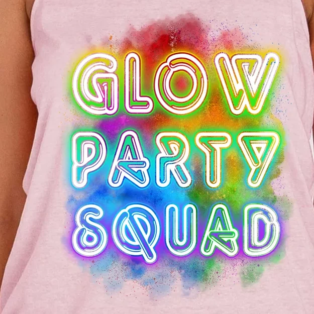 Glow Party Squad Women's Knotted Racerback Tank