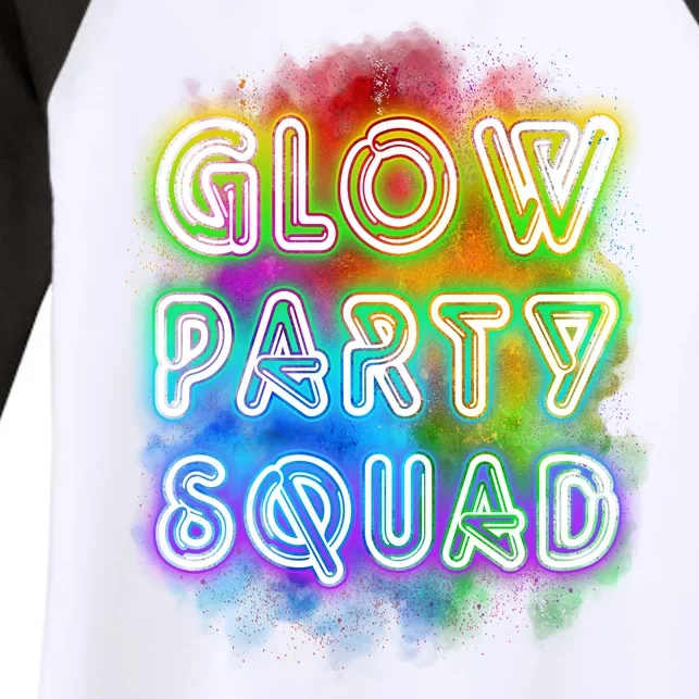 Glow Party Squad Women's Tri-Blend 3/4-Sleeve Raglan Shirt