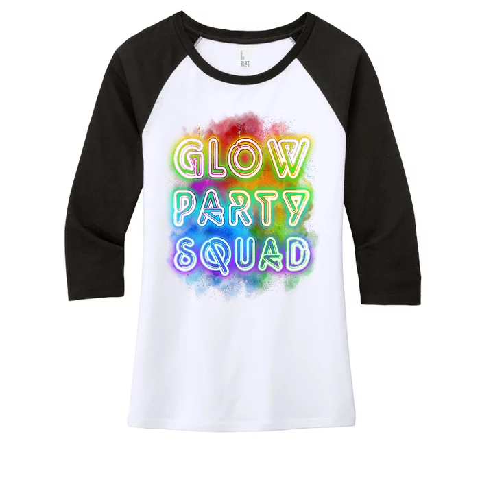 Glow Party Squad Women's Tri-Blend 3/4-Sleeve Raglan Shirt