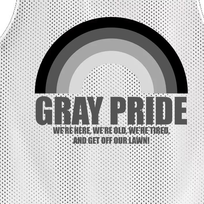 Gray Pride Senior Citizen Funny LGBTQ Mesh Reversible Basketball Jersey Tank