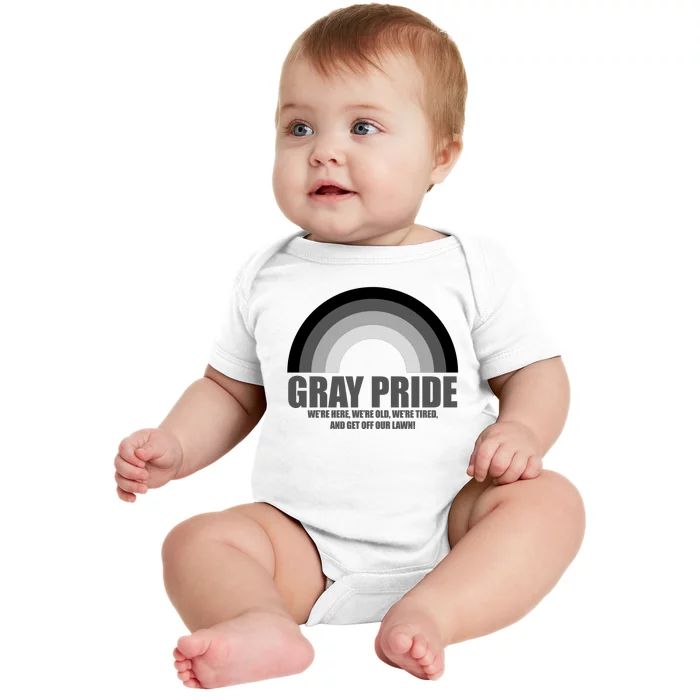 Gray Pride Senior Citizen Funny LGBTQ Baby Bodysuit