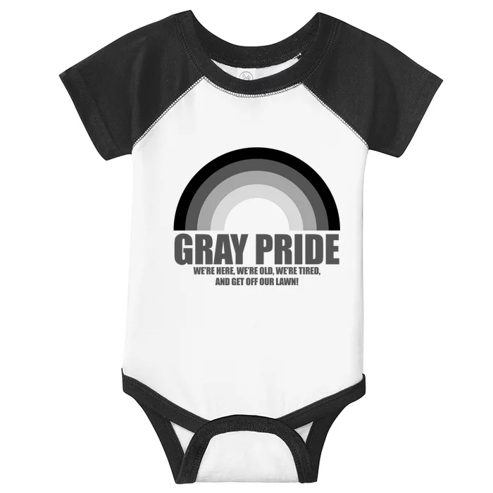 Gray Pride Senior Citizen Funny LGBTQ Infant Baby Jersey Bodysuit