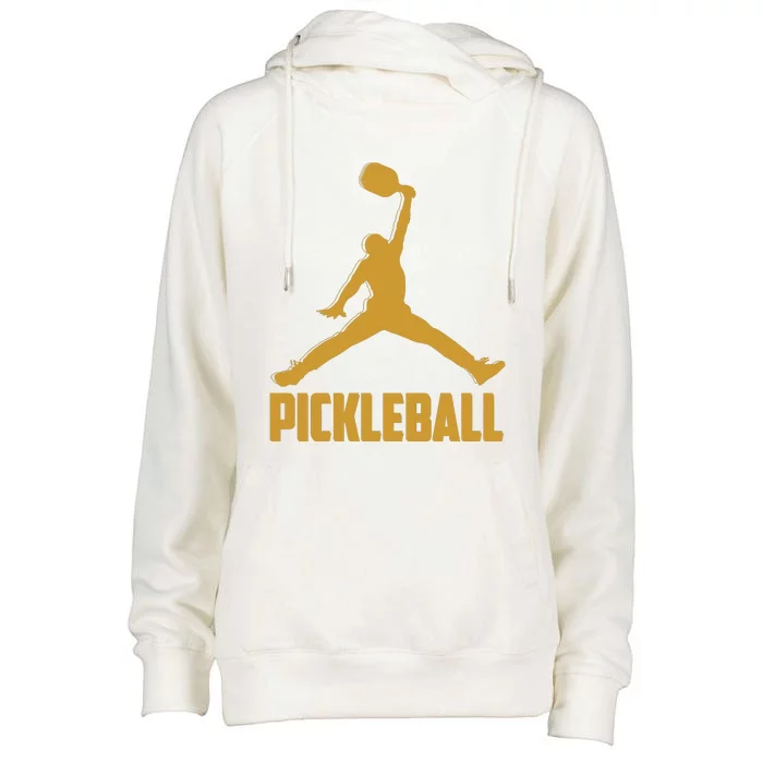 Gold Pickleball Sports Logo Womens Funnel Neck Pullover Hood