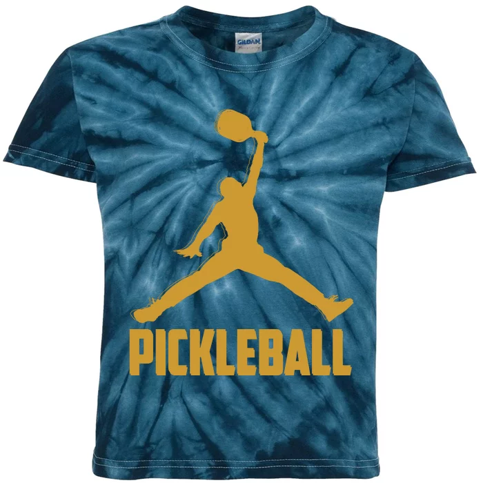 Gold Pickleball Sports Logo Kids Tie-Dye T-Shirt