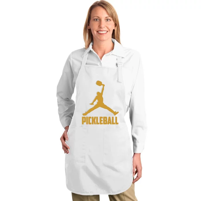 Gold Pickleball Sports Logo Full-Length Apron With Pocket