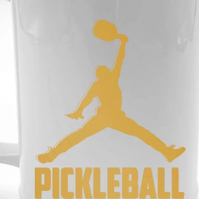 Gold Pickleball Sports Logo Front & Back Beer Stein