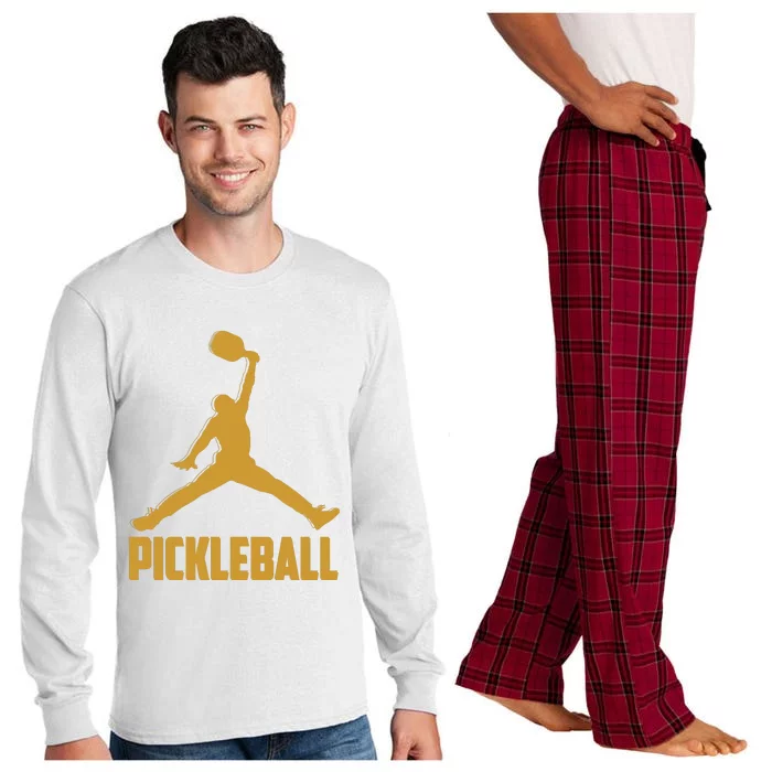 Gold Pickleball Sports Logo Long Sleeve Pajama Set