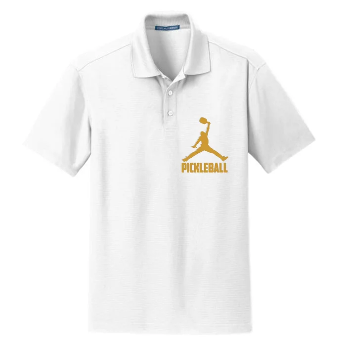 Gold Pickleball Sports Logo Dry Zone Grid Performance Polo