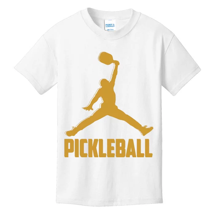 Gold Pickleball Sports Logo Kids T-Shirt