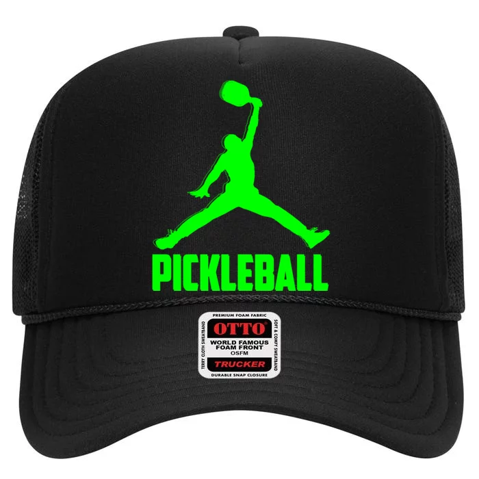 Green Pickleball Sports Logo High Crown Mesh Trucker Hat