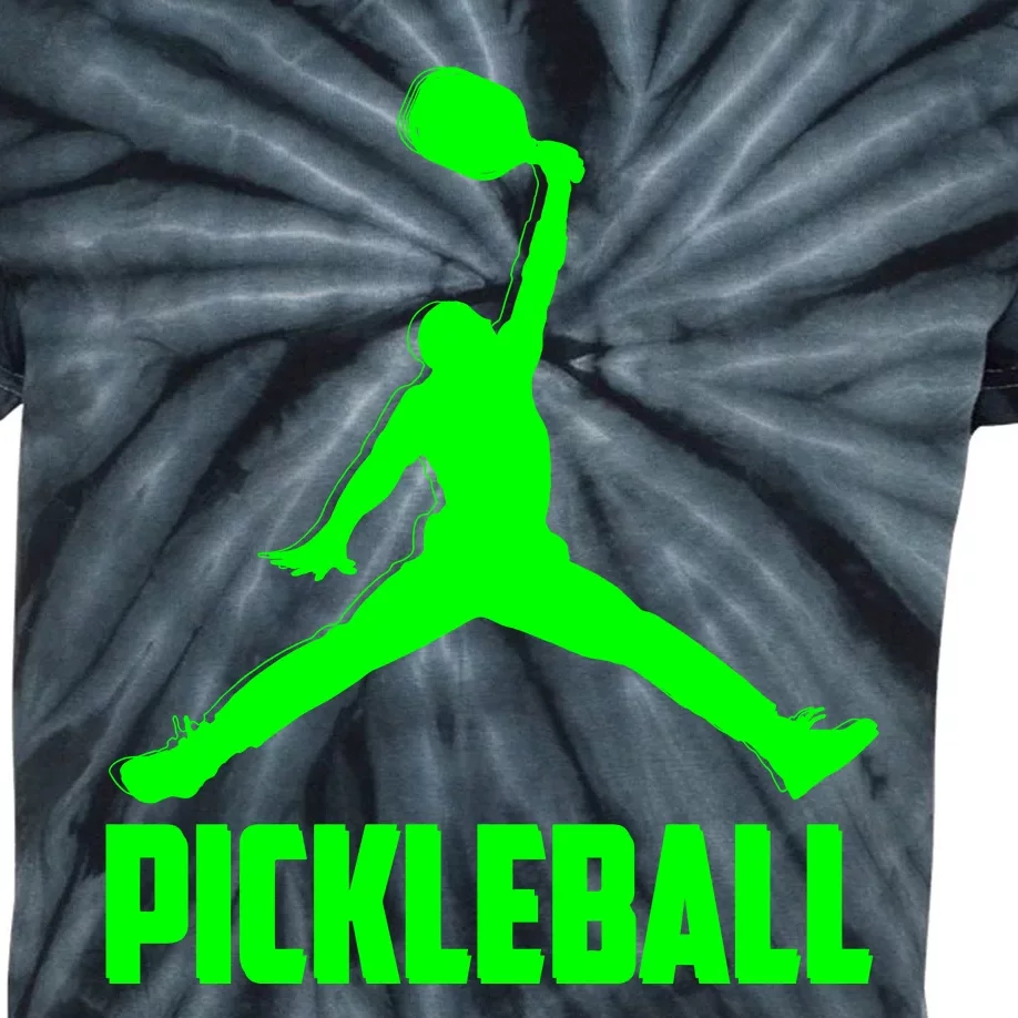 Green Pickleball Sports Logo Kids Tie-Dye T-Shirt