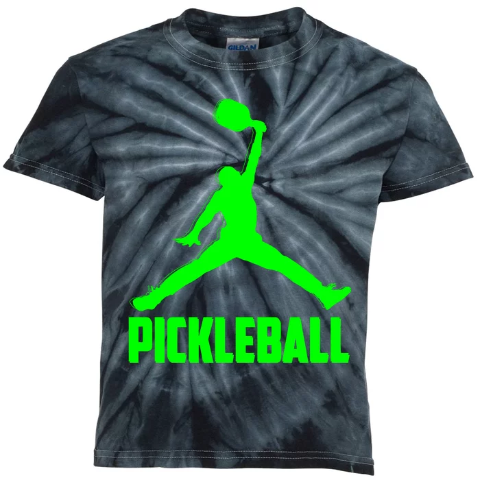 Green Pickleball Sports Logo Kids Tie-Dye T-Shirt