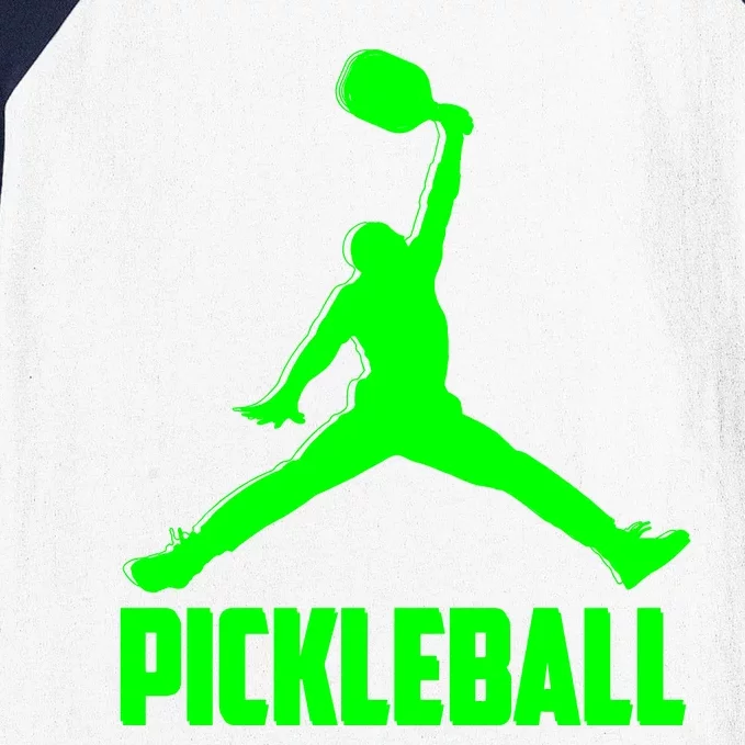 Green Pickleball Sports Logo Baseball Sleeve Shirt