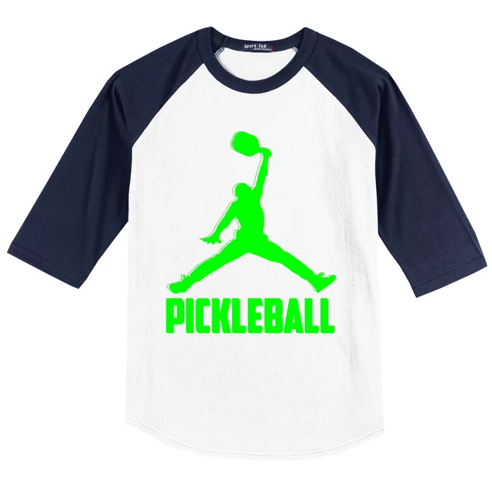 Green Pickleball Sports Logo Baseball Sleeve Shirt