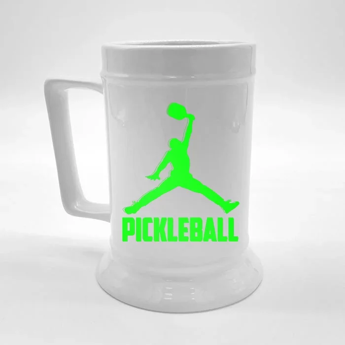 Green Pickleball Sports Logo Front & Back Beer Stein