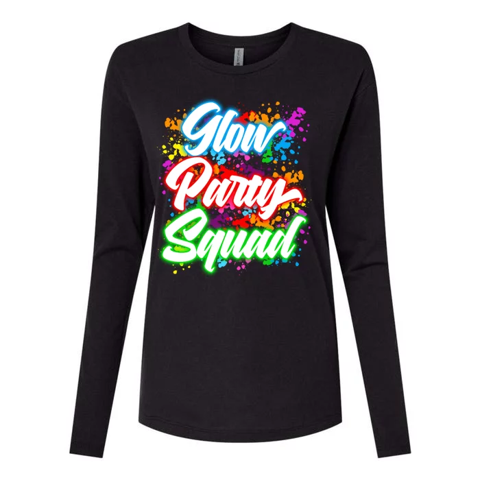 Glow Party Squad Neon Womens Cotton Relaxed Long Sleeve T-Shirt