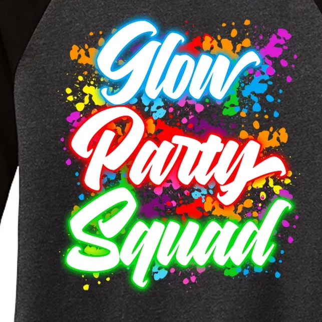 Glow Party Squad Neon Women's Tri-Blend 3/4-Sleeve Raglan Shirt