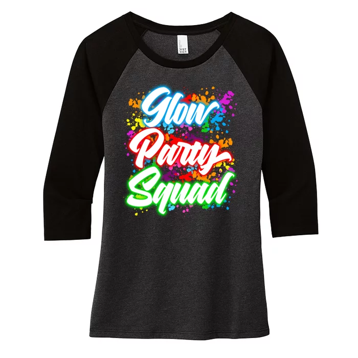 Glow Party Squad Neon Women's Tri-Blend 3/4-Sleeve Raglan Shirt