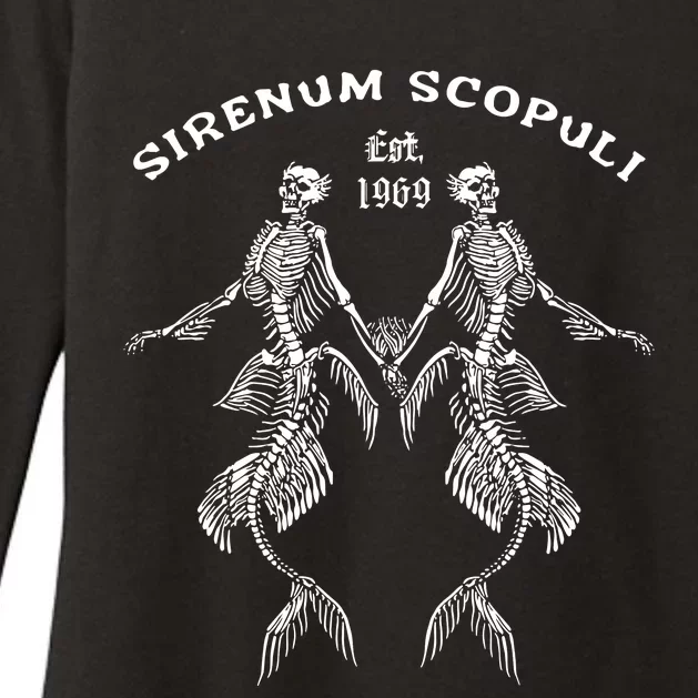 Goth Punk Siren Mermaid Skeleton Sirenum Scopuli Skull Womens CVC Long Sleeve Shirt