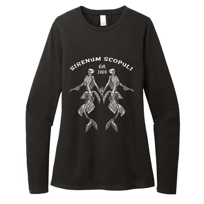 Goth Punk Siren Mermaid Skeleton Sirenum Scopuli Skull Womens CVC Long Sleeve Shirt