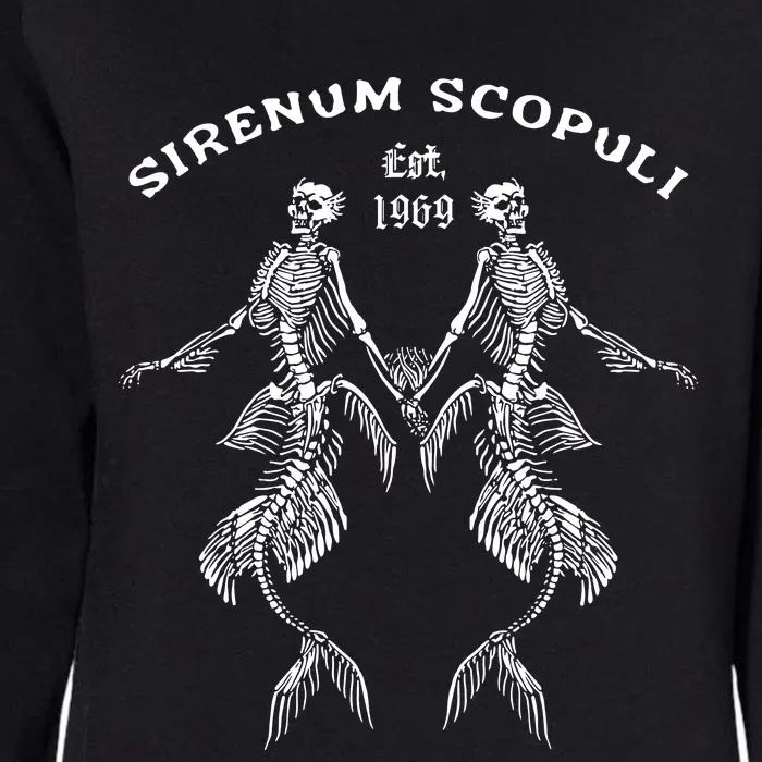 Goth Punk Siren Mermaid Skeleton Sirenum Scopuli Skull Womens California Wash Sweatshirt