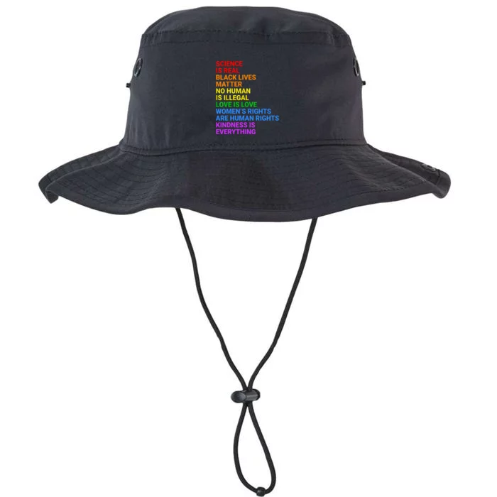 Gay Pride Science Is Real Black Lives Matter Womens Rights Legacy Cool Fit Booney Bucket Hat