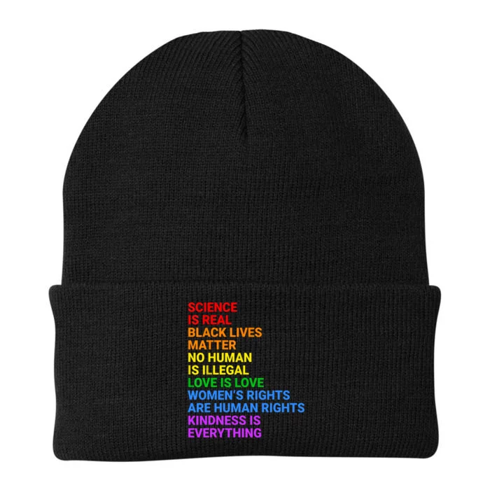 Gay Pride Science Is Real Black Lives Matter Womens Rights Knit Cap Winter Beanie