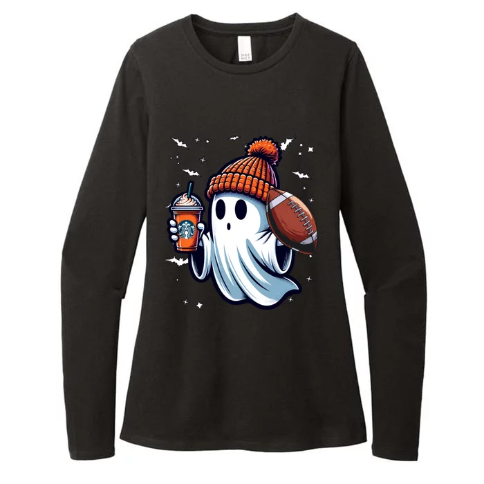 Ghost Pumpkin S Beanie Fall Football Lovers Halloween Gift Womens CVC Long Sleeve Shirt