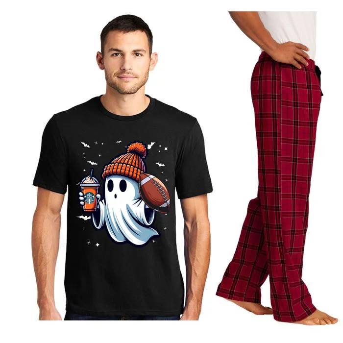 Ghost Pumpkin S Beanie Fall Football Lovers Halloween Gift Pajama Set