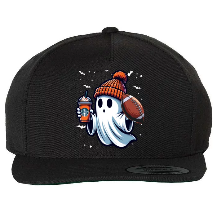 Ghost Pumpkin S Beanie Fall Football Lovers Halloween Gift Wool Snapback Cap