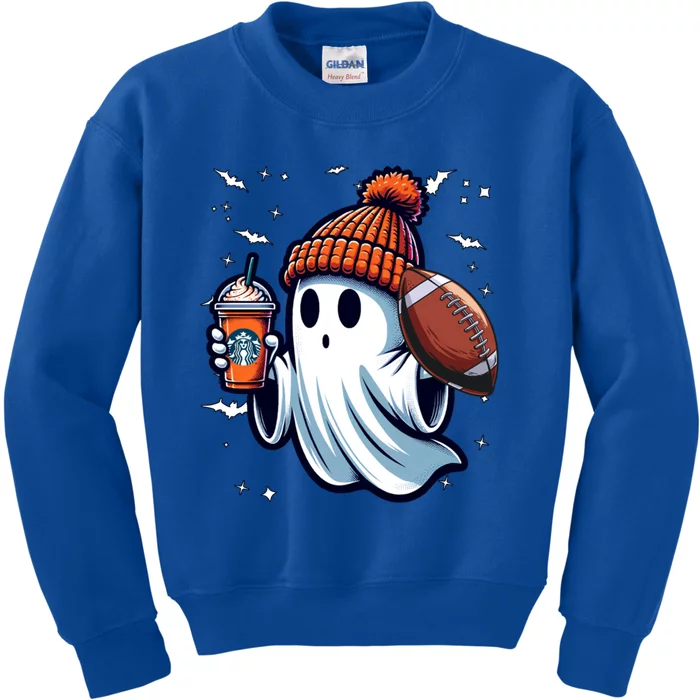 Ghost Pumpkin S Beanie Fall Football Lovers Halloween Gift Kids Sweatshirt