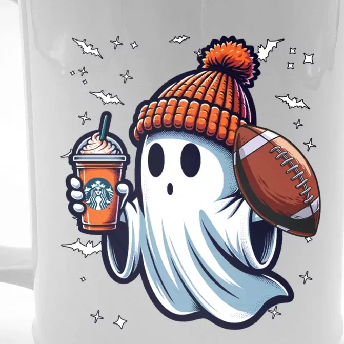 Ghost Pumpkin S Beanie Fall Football Lovers Halloween Gift Front & Back Beer Stein