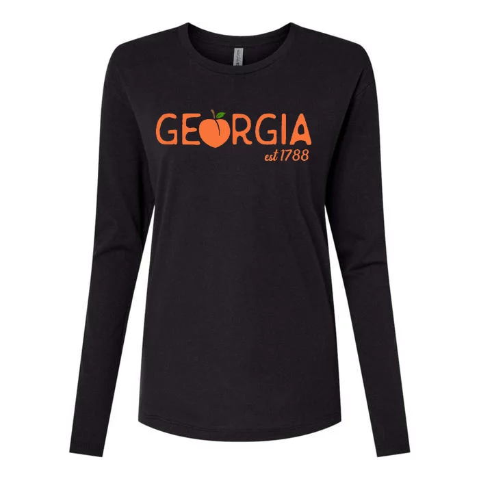 Georgia Peach State Est. 1788 Womens Cotton Relaxed Long Sleeve T-Shirt