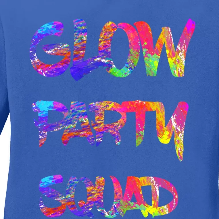 Glow Party Squad 80s Retro Party Group Dance Party Team Gift Ladies Long Sleeve Shirt