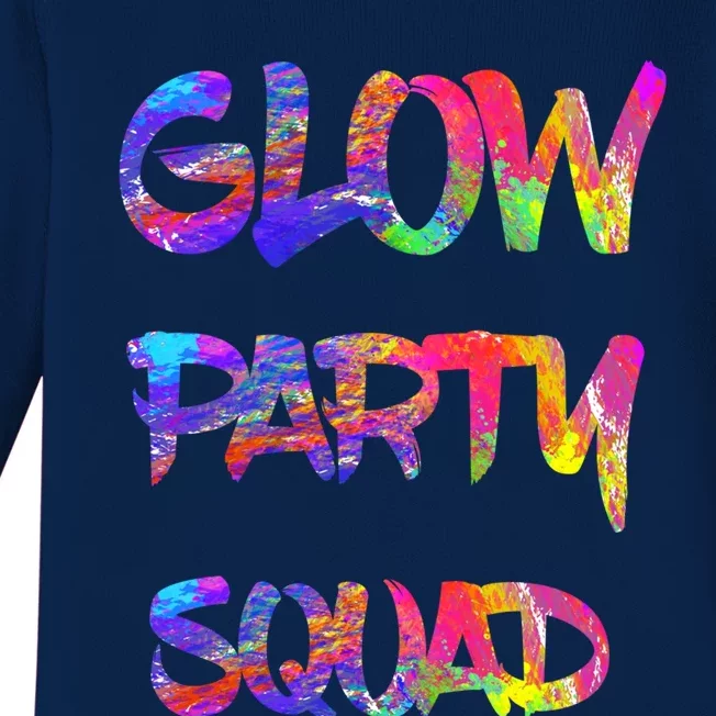 Glow Party Squad 80s Retro Party Group Dance Party Team Gift Baby Long Sleeve Bodysuit