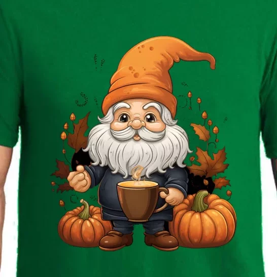 Gnome Pumpkin Spice Latte Fall Autumn Leaves Halloween Gift Pajama Set