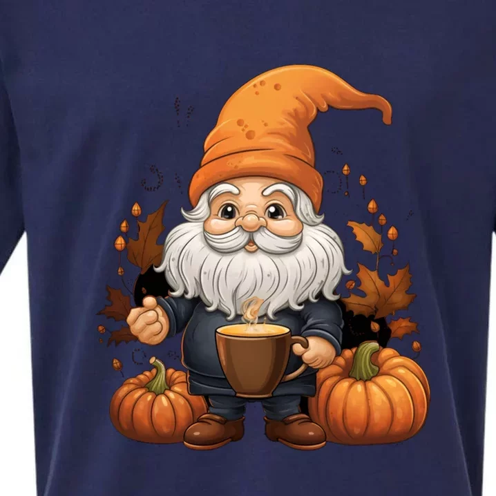 Gnome Pumpkin Spice Latte Fall Autumn Leaves Halloween Gift Sueded Cloud Jersey T-Shirt