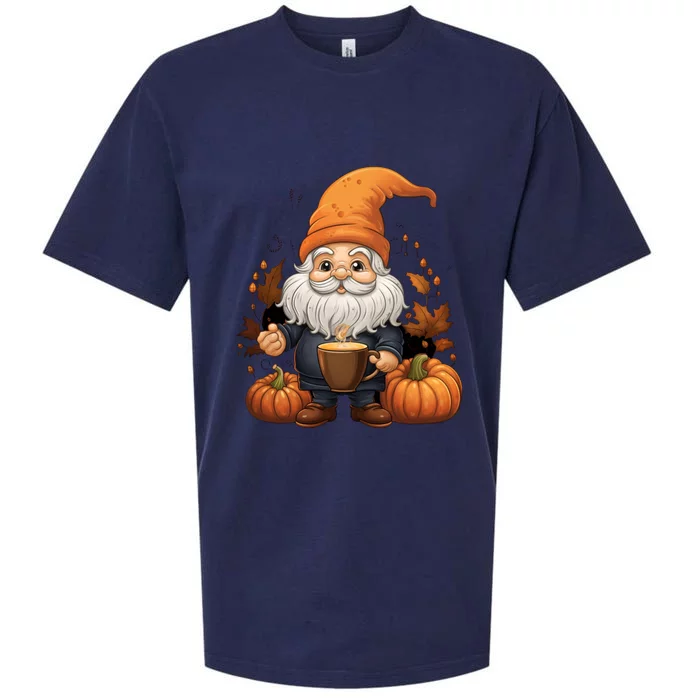 Gnome Pumpkin Spice Latte Fall Autumn Leaves Halloween Gift Sueded Cloud Jersey T-Shirt