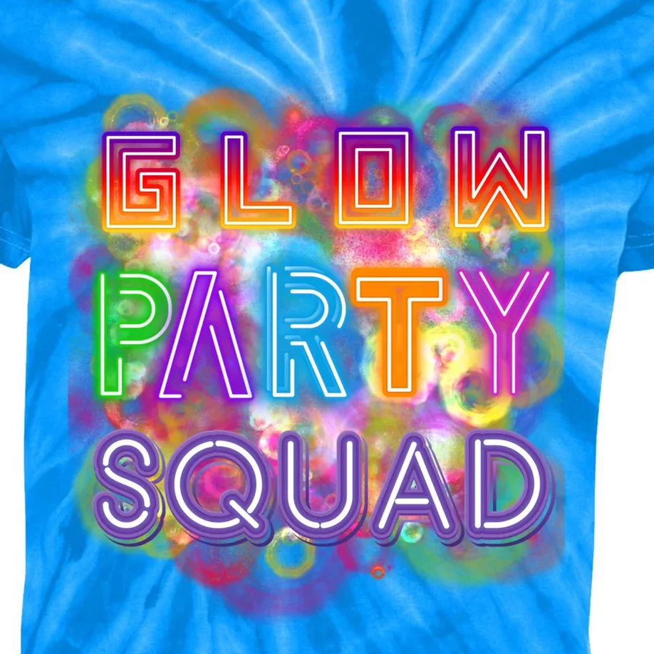 Glow Party Squad Girls Glow Funny Retro Party Lover Gift Kids Tie-Dye T-Shirt