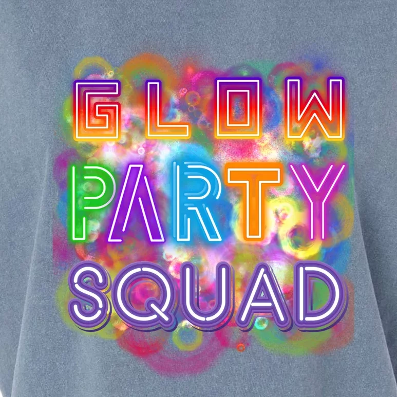 Glow Party Squad Girls Glow Funny Retro Party Lover Gift Garment-Dyed Women's Muscle Tee