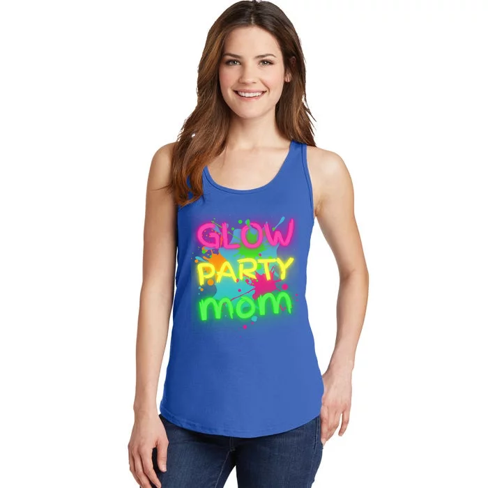 Glow Party Squad Mom Paint Splatter Glow Party Matching Funny Gift Ladies Essential Tank