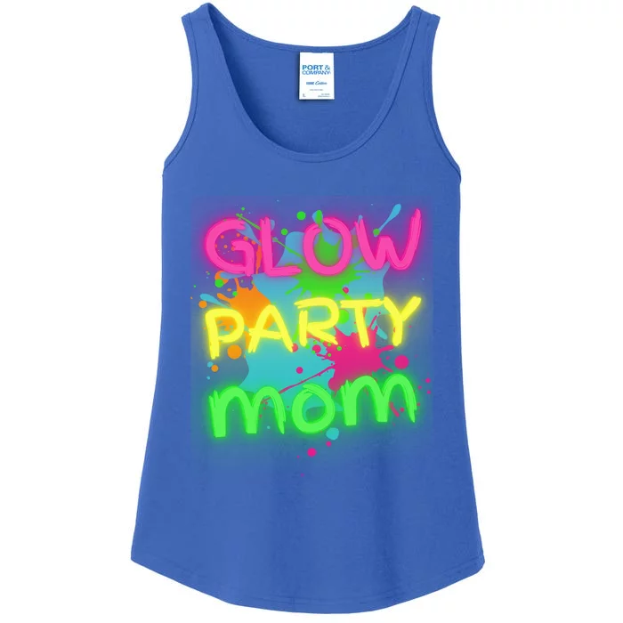 Glow Party Squad Mom Paint Splatter Glow Party Matching Funny Gift Ladies Essential Tank