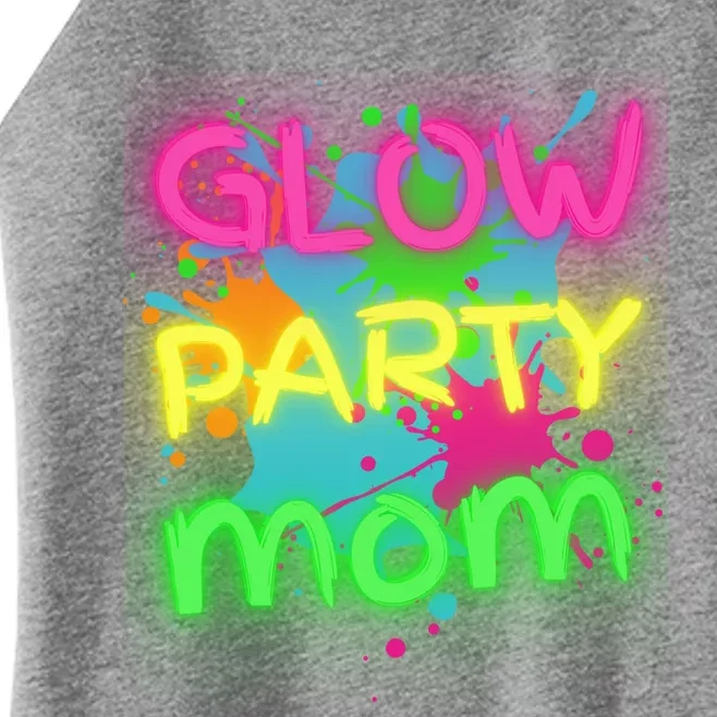 Glow Party Squad Mom Paint Splatter Glow Party Matching Funny Gift Women’s Perfect Tri Rocker Tank