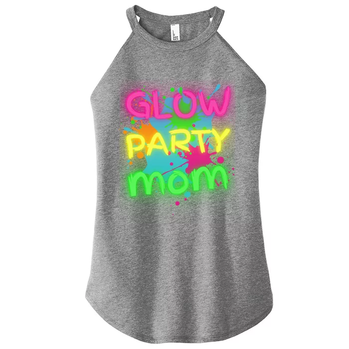 Glow Party Squad Mom Paint Splatter Glow Party Matching Funny Gift Women’s Perfect Tri Rocker Tank