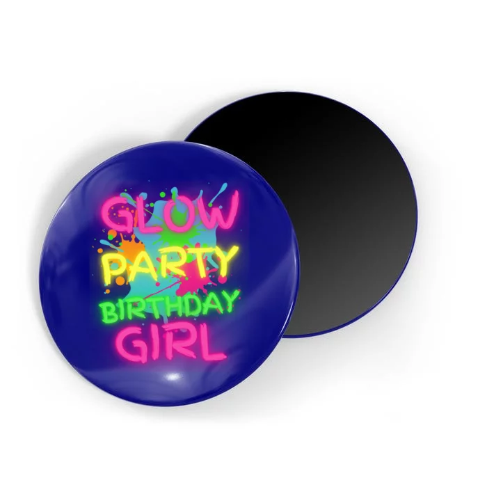 Glow Party Squad Paint Splatter Glow Party Birthday Girl Gift Magnet