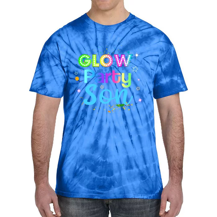 Glow Party Squad Son Paint Splatter Glow Party Matching Funny Gift Tie-Dye T-Shirt