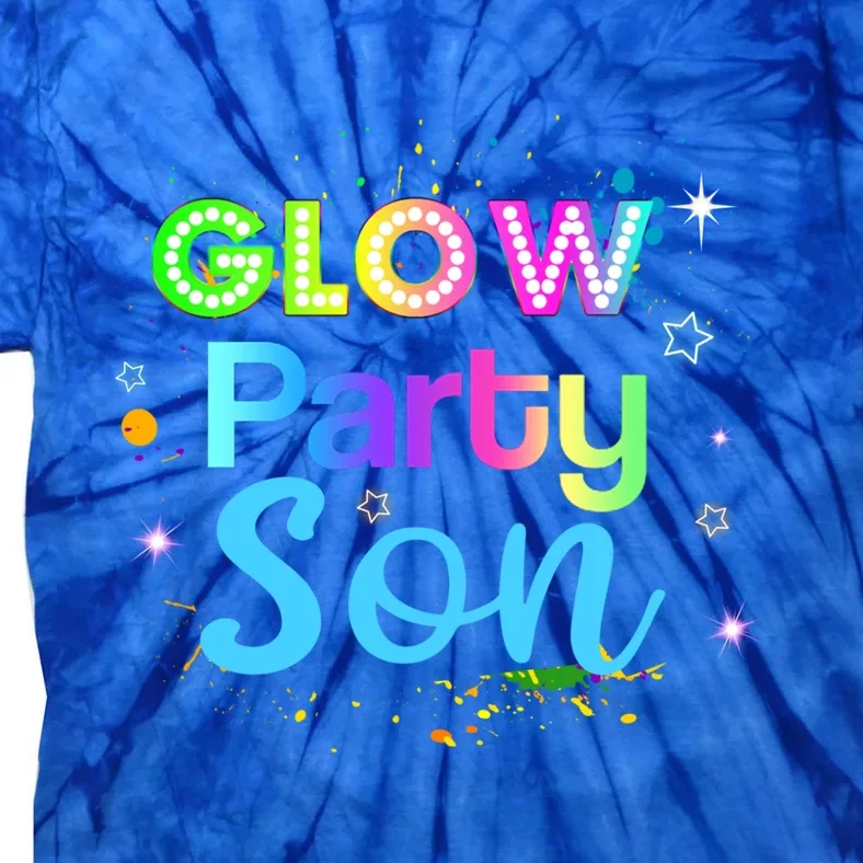 Glow Party Squad Son Paint Splatter Glow Party Matching Funny Gift Tie-Dye T-Shirt