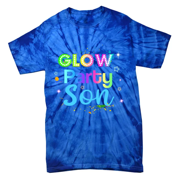 Glow Party Squad Son Paint Splatter Glow Party Matching Funny Gift Tie-Dye T-Shirt